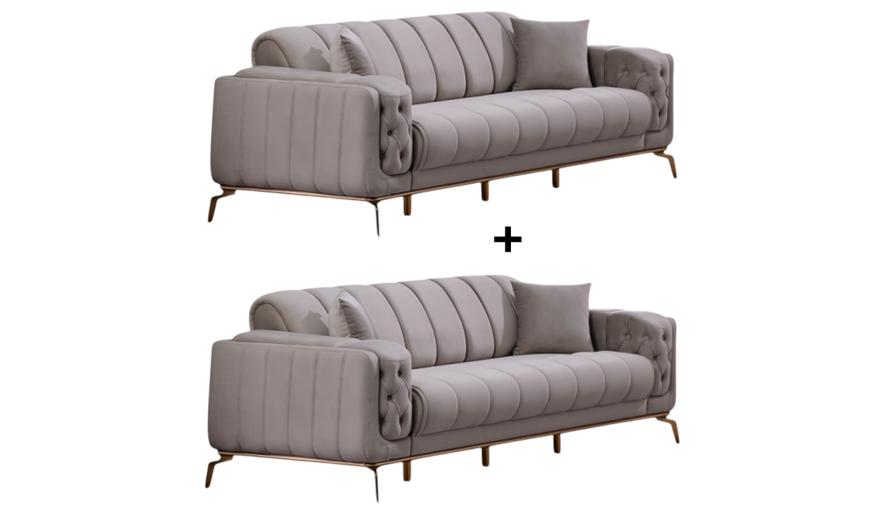 Madrilo Sofa Handarbeit Massivholz Hochwertiger Stoff