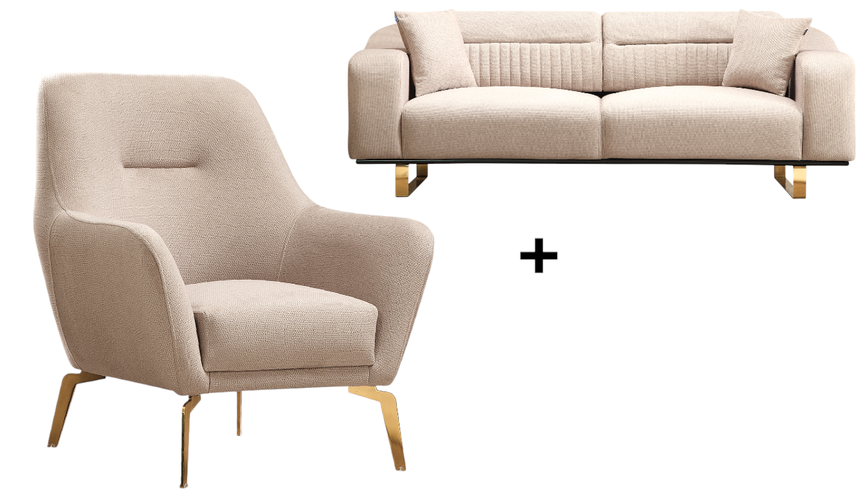 Neapel Sofa Handarbeit Massivholz Hochwertiger Stoff