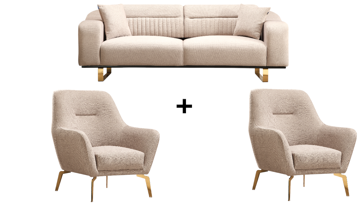 Neapel Sofa Handarbeit Massivholz Hochwertiger Stoff