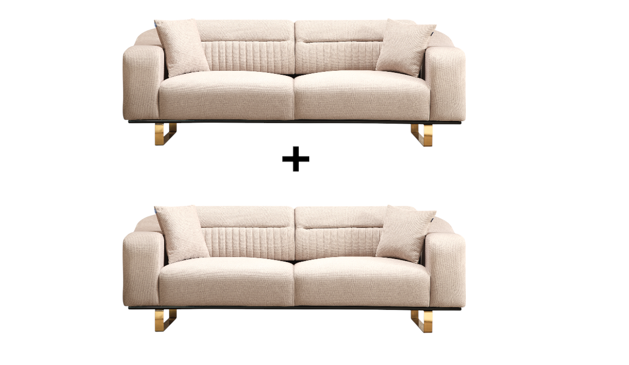 Neapel Sofa Handarbeit Massivholz Hochwertiger Stoff