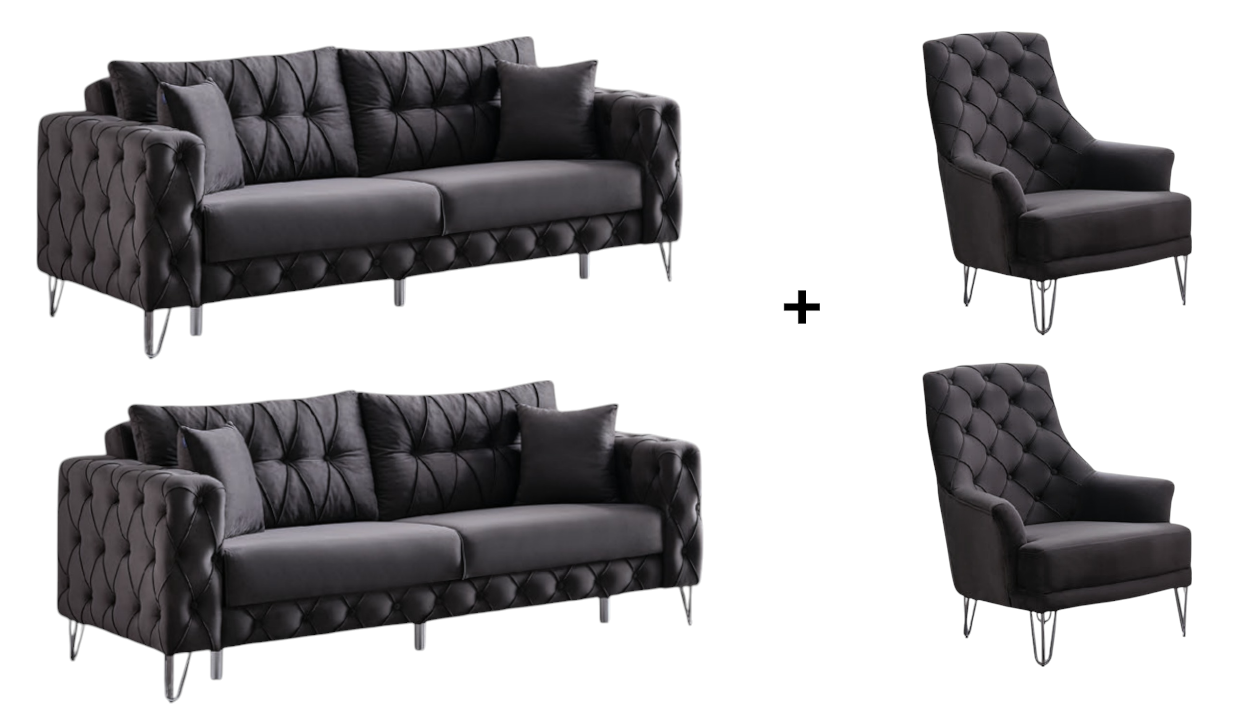 Palermo Sofa Handarbeit Massivholz Hochwertiger Stoff