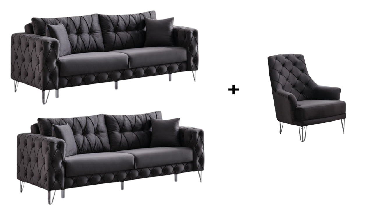 Palermo Sofa Handarbeit Massivholz Hochwertiger Stoff