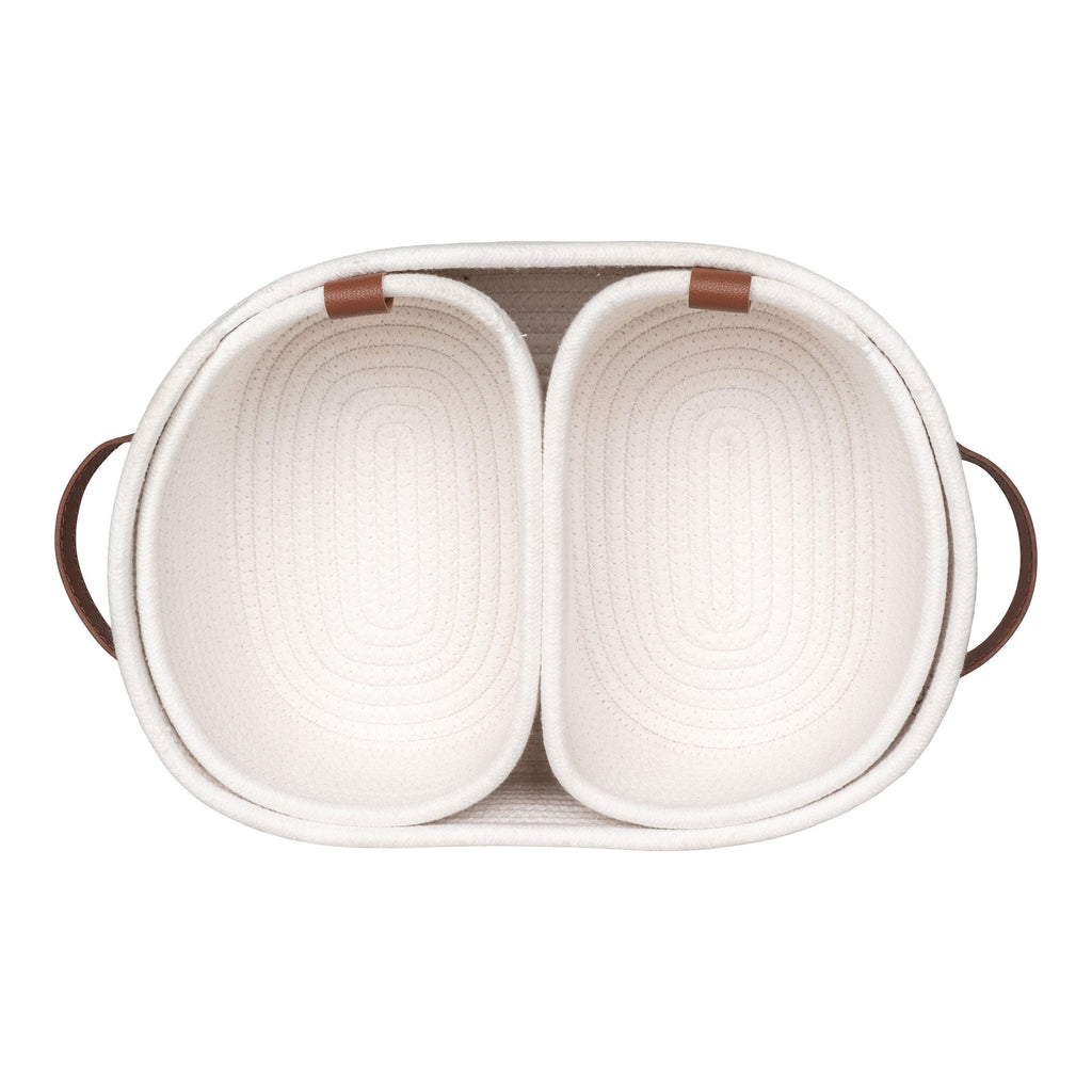 Jarana Körbe - Körbe aus Baumwolle, weiß, Set aus 3
