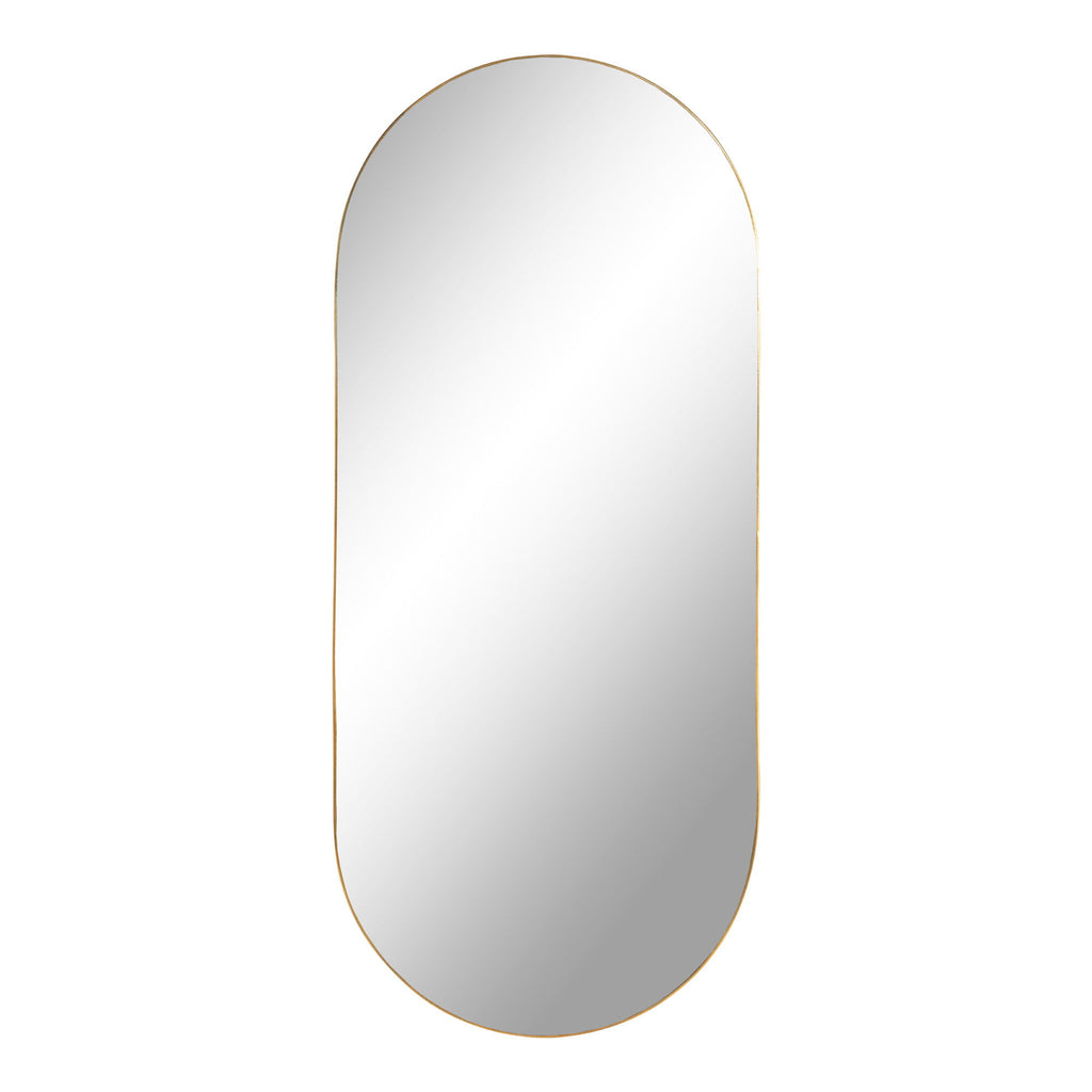 Spiegel Jersey Oval - Ovaler Spiegel mit messingfarbenem Rahmen 35x80 cm