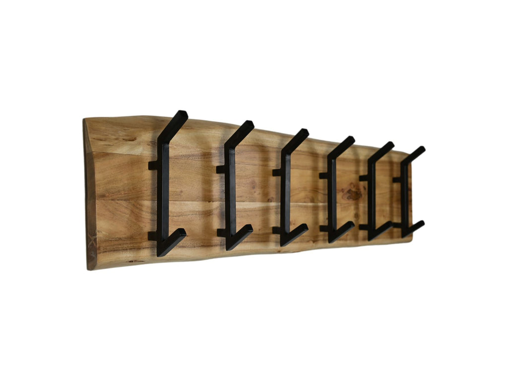 Garderobe Live Edge - 100x13x25 - Natur - Akazienholz/Metall