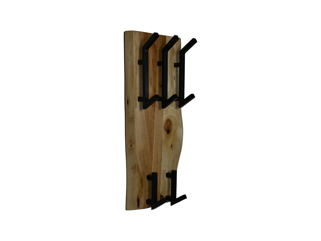 Garderobe Live Edge - 25x13x60 - Natur - Akazienholz/Metall