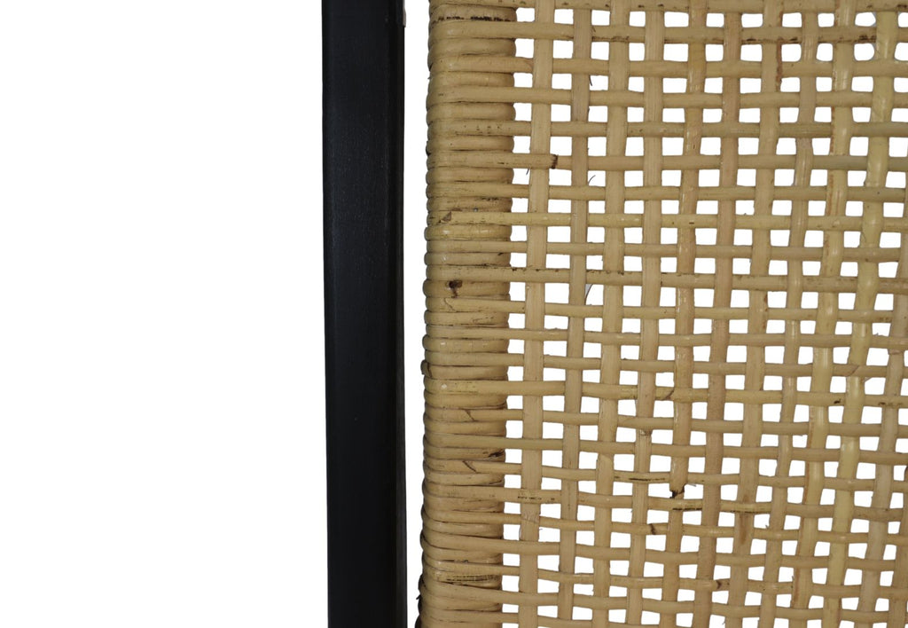 Loungestuhl - 67x81x71 - Schwarz/Natur - Teak/Rattan