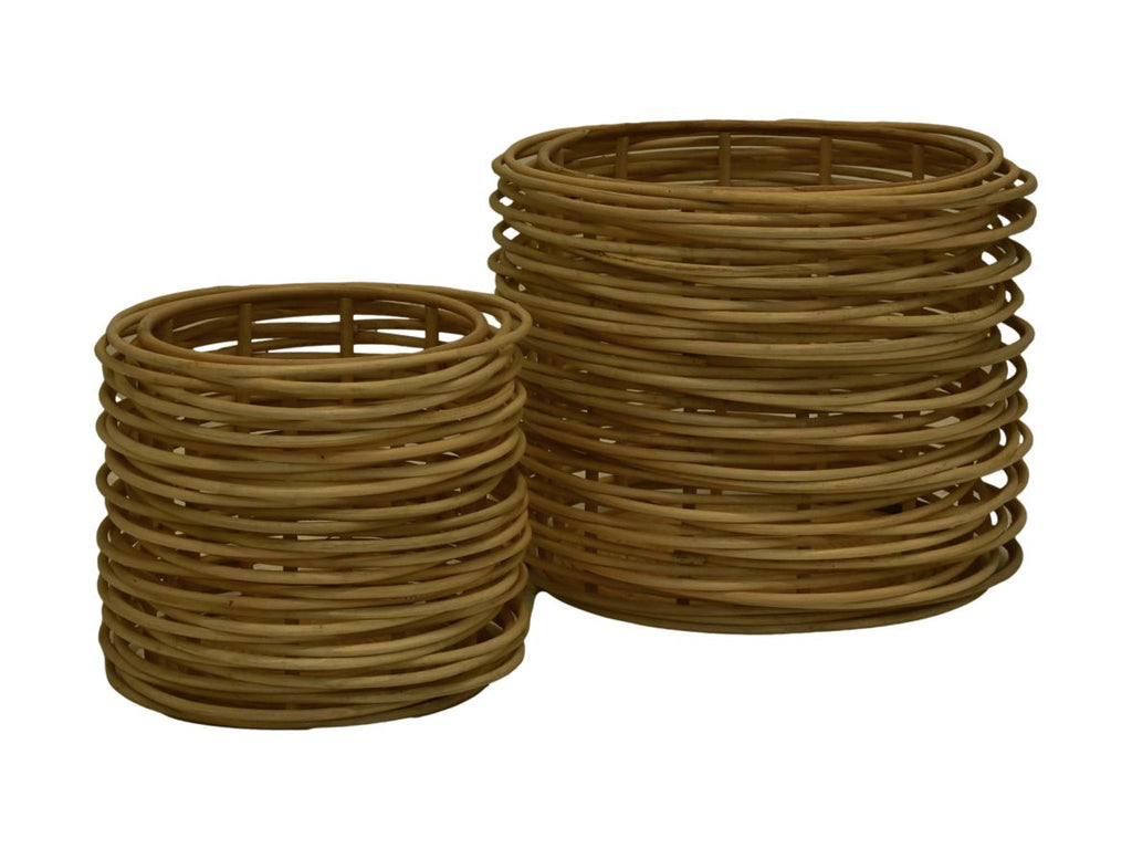 Mandenset von 2 - ø36X30/ ø50x40 - Natur - Rattan