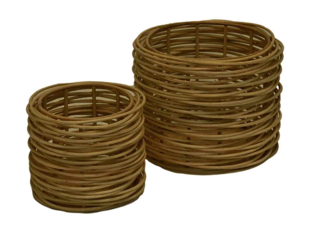 Mandenset von 2 - ø36X30/ ø50x40 - Natur - Rattan