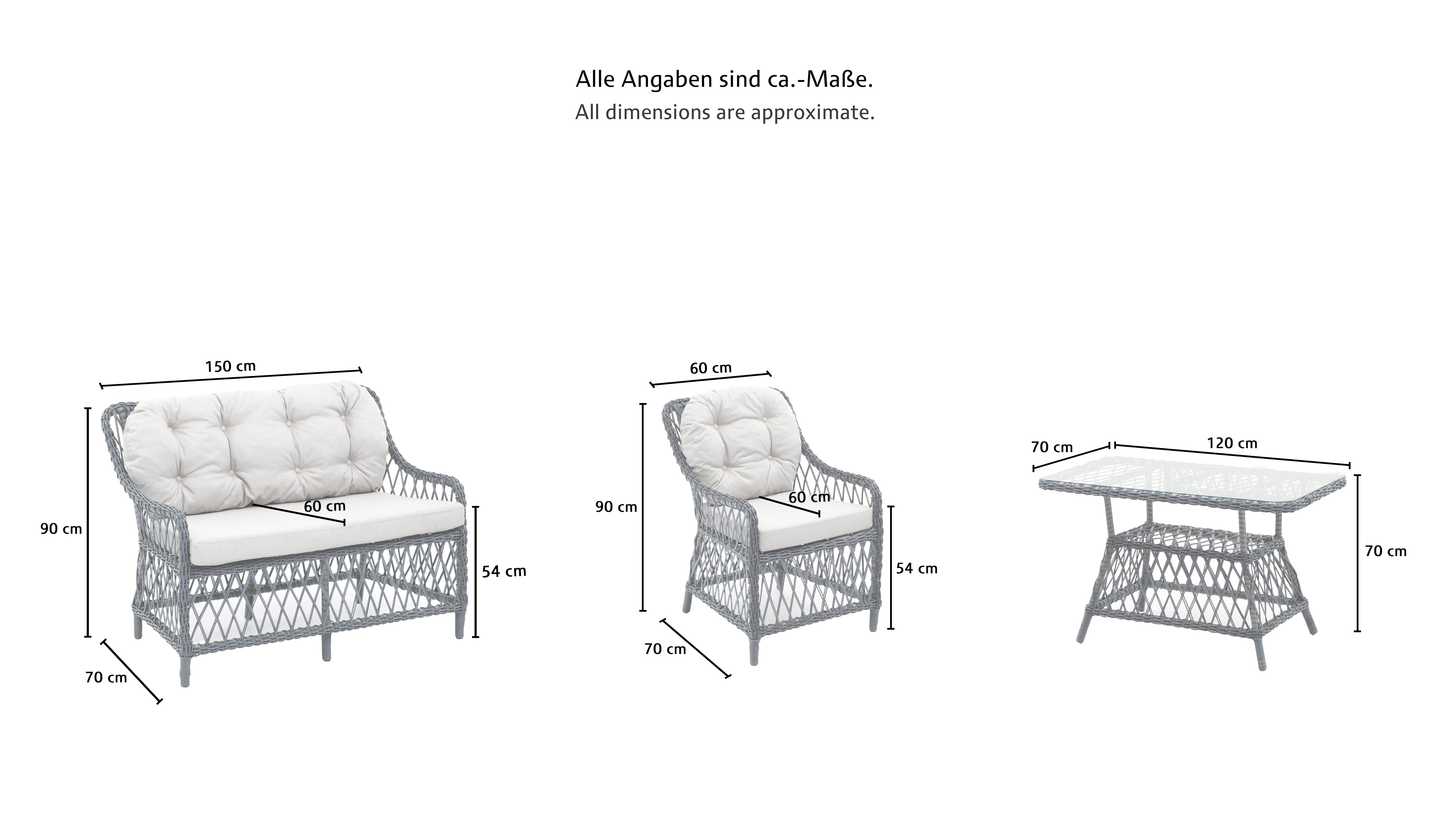 MİLAS Gartenmöbel Set 4-Teilig