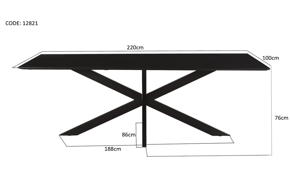 Oslo Schwarz Spider 220 cm