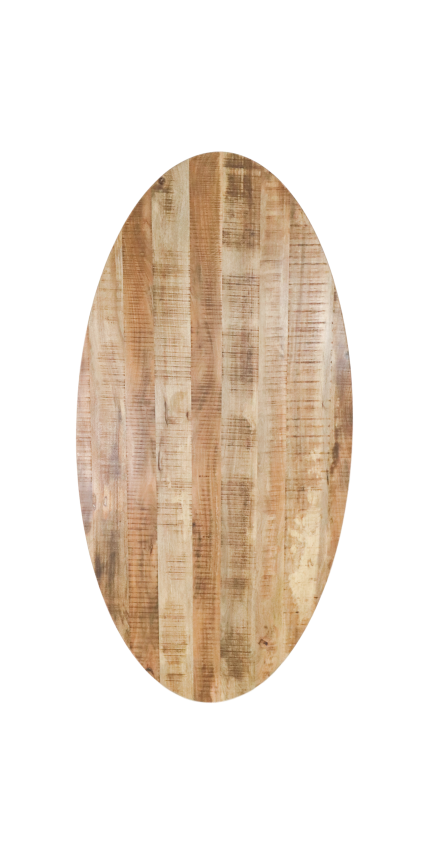 Ovales Tischplatte - 180x100x4 - Natur - Mangoholz