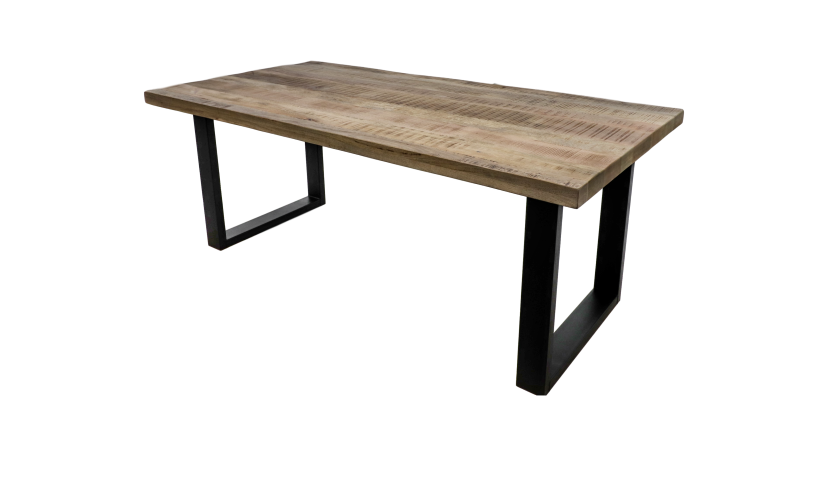 Rechteckiger Esstisch Portland - 180x90 cm - Mangoholz/Eisen