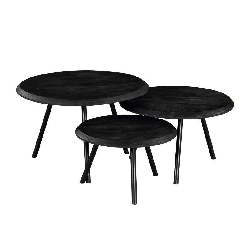 Couchtisch Ohio Schwarz | Set von 3