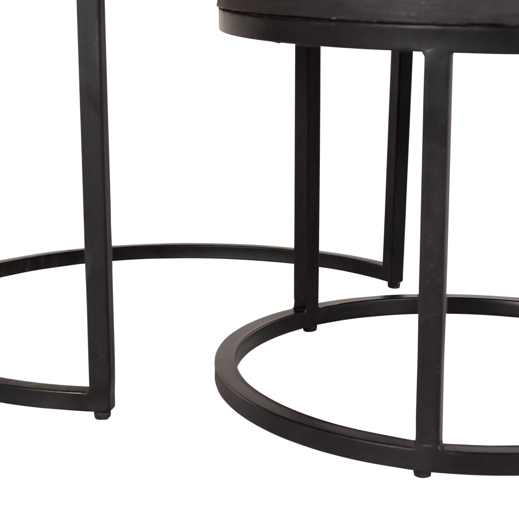 Salontafel-Set Ora | Schwarz Kadappa Stein 60-45 cm