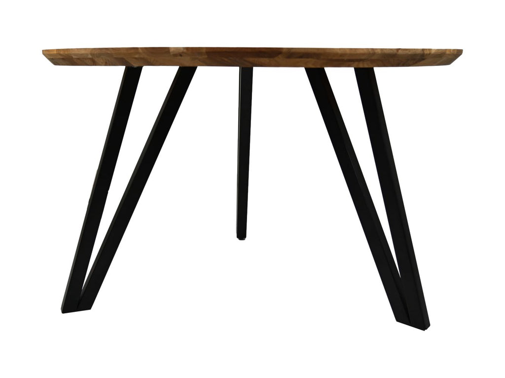 Tafel Fishbone Rond- ø100x76 - Natur/Schwarz - Eiche/Metall