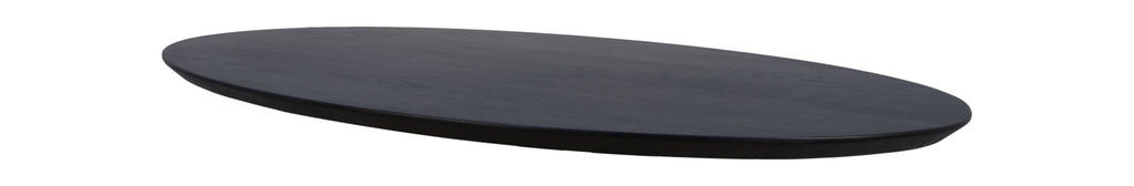 Tafelblad Zürich oval - 200x100x3,8 - Schwarz - Akazienholz - Schweizer Kante