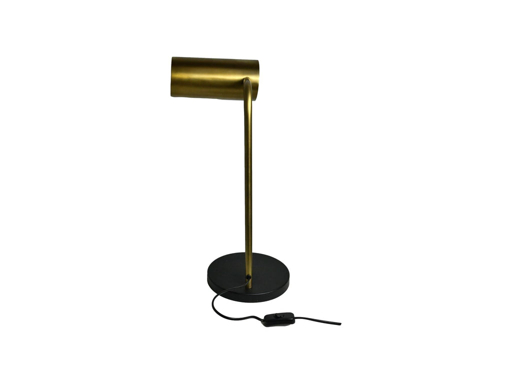 Tischlampe mit Zylinder - 30x20x50 - Gold/Schwarz - Metall