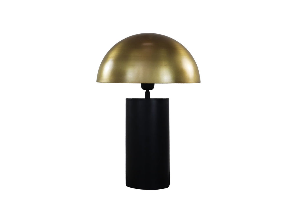 Tischlampe mit Schirm - 30x30x45 - Schwarz/Gold - Metall