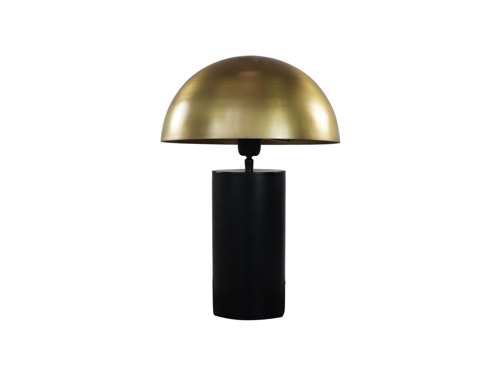 Tischlampe mit Schirm - 30x30x45 - Schwarz/Gold - Metall