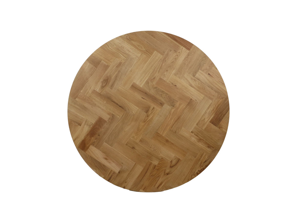 Tischplatte Fishbone Rond- 140x140x4 - Natur - Eiche