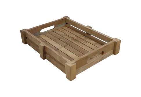 Tablett Teak Serviertablett - 30x40x7 - Natur - Teak