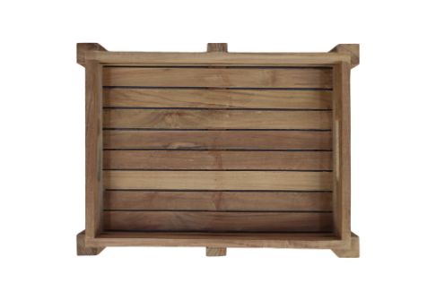 Tablett Teak Serviertablett - 30x40x7 - Natur - Teak