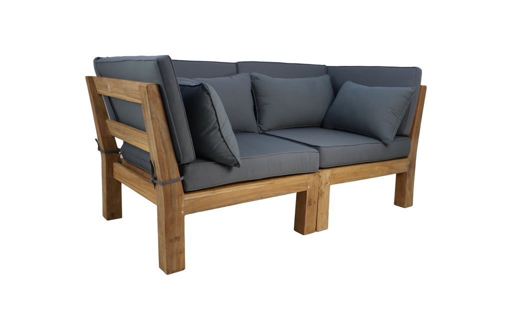 Tuin 2-Sitzer Loungeset modular Aruba (inkl. Kissen) - 2-teilig - Holz - Braun