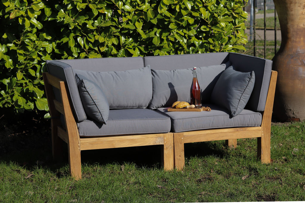 Tuin 2-Sitzer Loungeset modular Aruba (inkl. Kissen) - 2-teilig - Holz - Braun