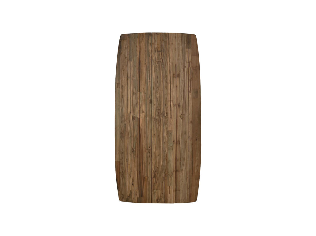 Tischplatte oval dänisch - 220x110x6 - Natur - Altes Teakholz