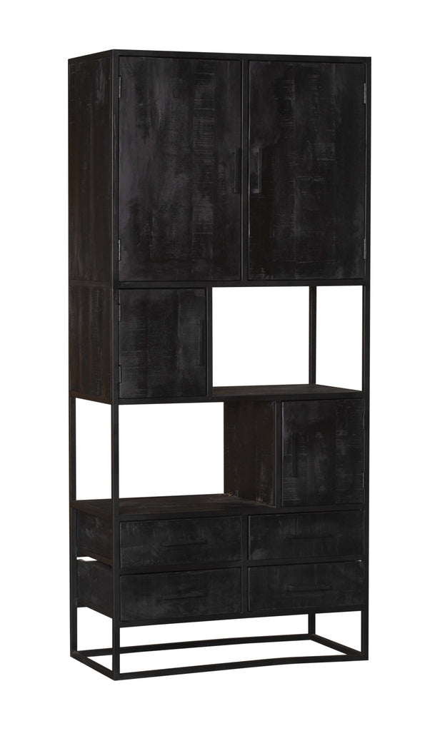 Regal Denver Black | Mangoholz und Stahl | 90 cm