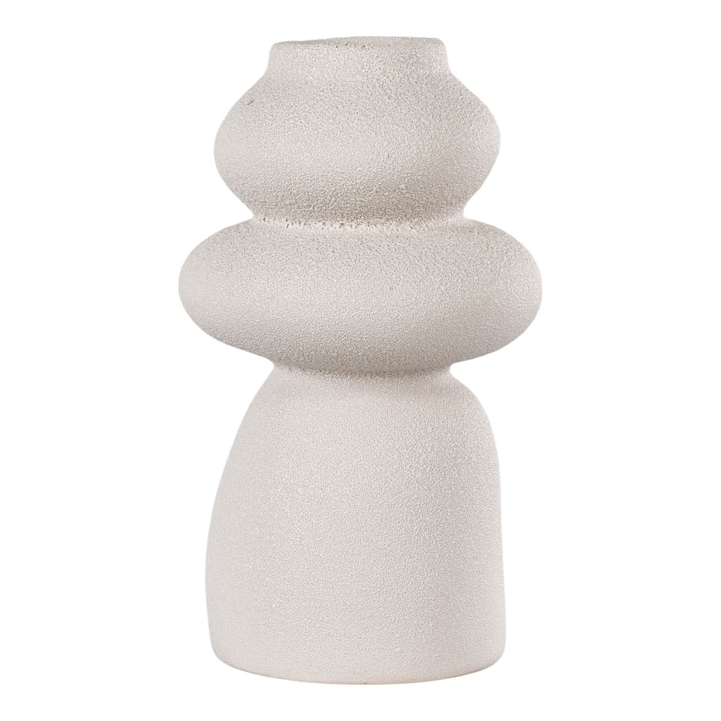 Vase - Vase aus Keramik, beige, rund, Ø14,5x26,5 cm