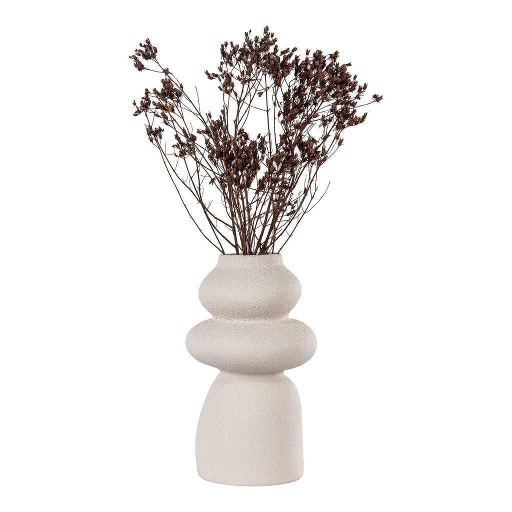 Vase - Vase aus Keramik, beige, rund, Ø14,5x26,5 cm