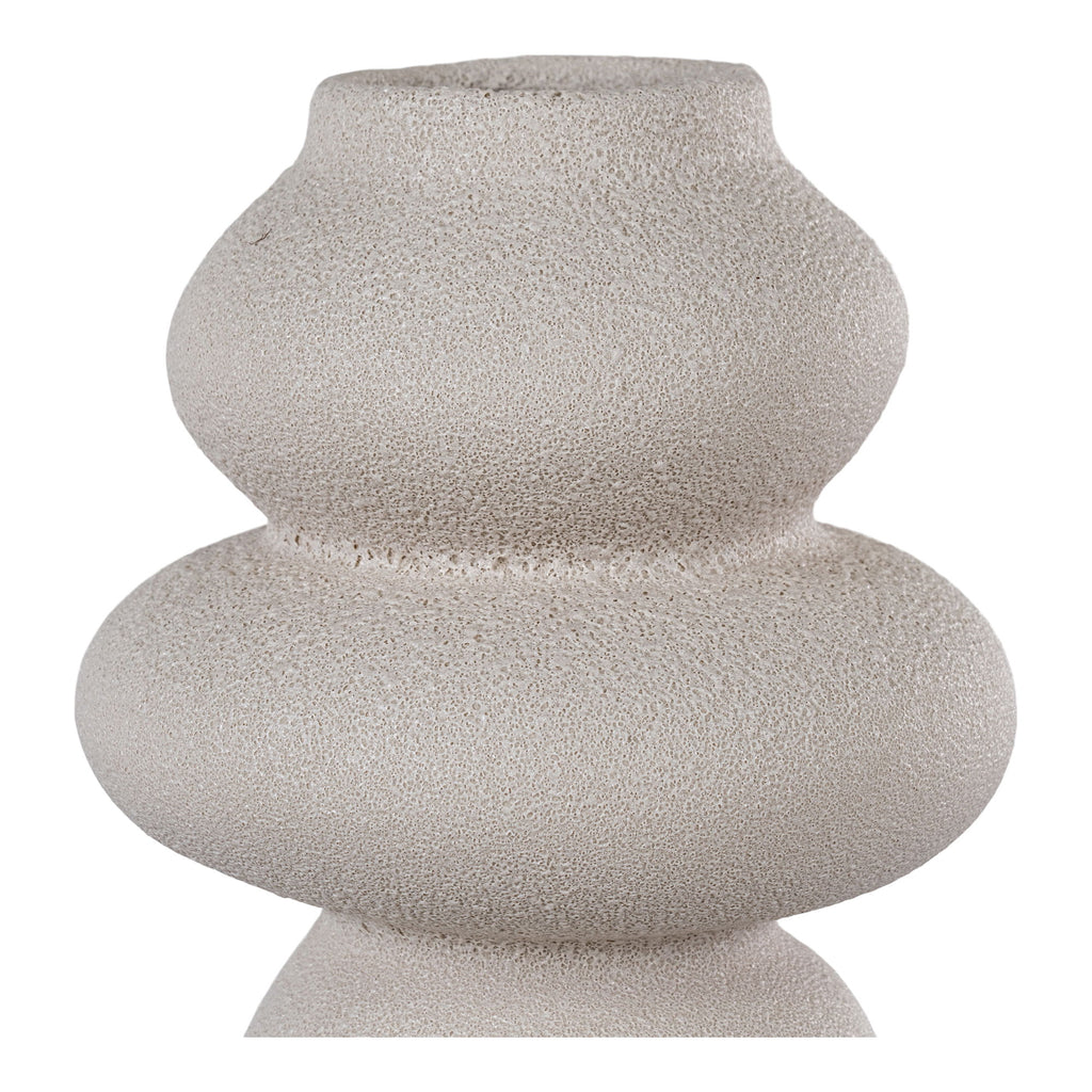 Vase - Vase aus Keramik, beige, rund, Ø14,5x26,5 cm