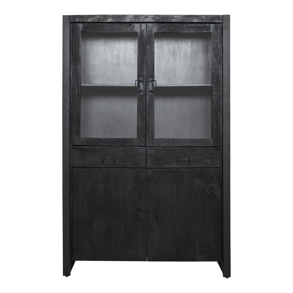 Vitrinenschrank Boaz Schwarz | 115 cm