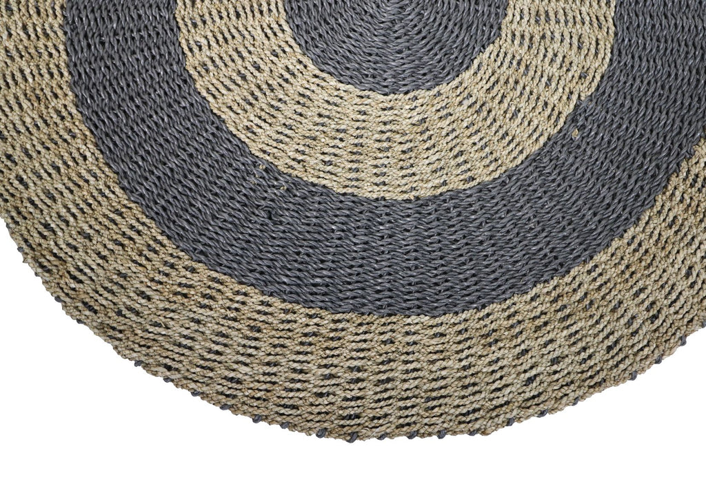 Teppich - ø100 - Raffia/Seegras - Natur/Grau