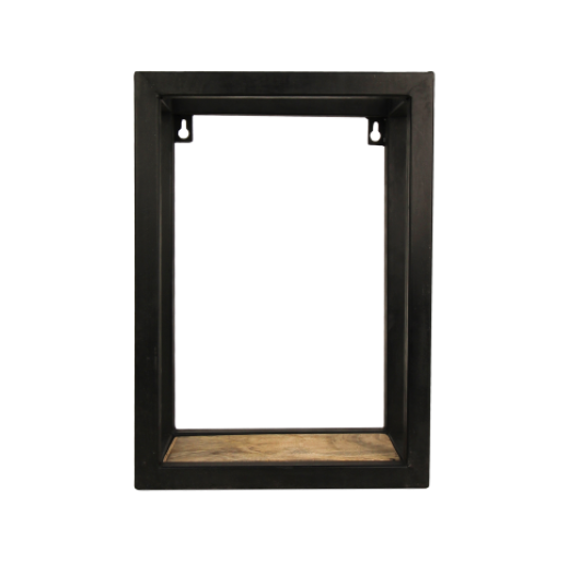 HSM Collection-Wandbox Levels -25x14x35-Natur/Schwarz-Mango/Metall