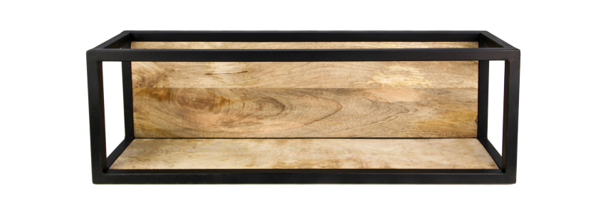 Wandbox Levels - 75x25 cm - Mangoholz/Eisen