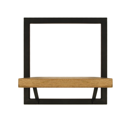 Wandregal Levels - 32x32 cm - Mangoholz/Eisen