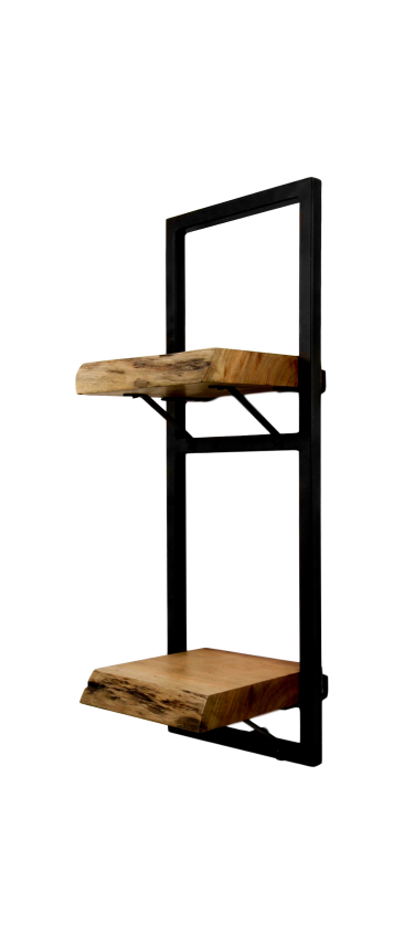 Wandregal Levels Live Edge - 25x70 cm - Akazie/Eisen