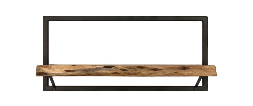 Wandregal Levels Live Edge - 70x32 cm - Akazie/Eisen