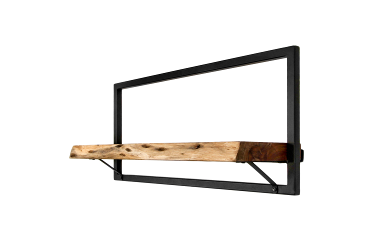 Wandregal Levels Live Edge - 70x32 cm - Akazie/Eisen