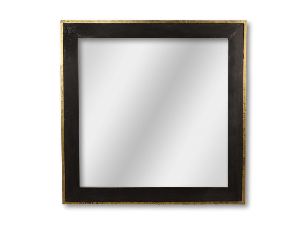 Wandspiegel - 90x90 - Gold/Schwarz - Teak