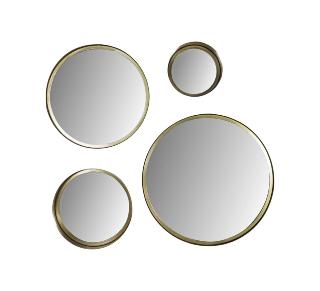 Wandspiegel Fletcher Rond - ø20 - antik gold - Metall/Glas