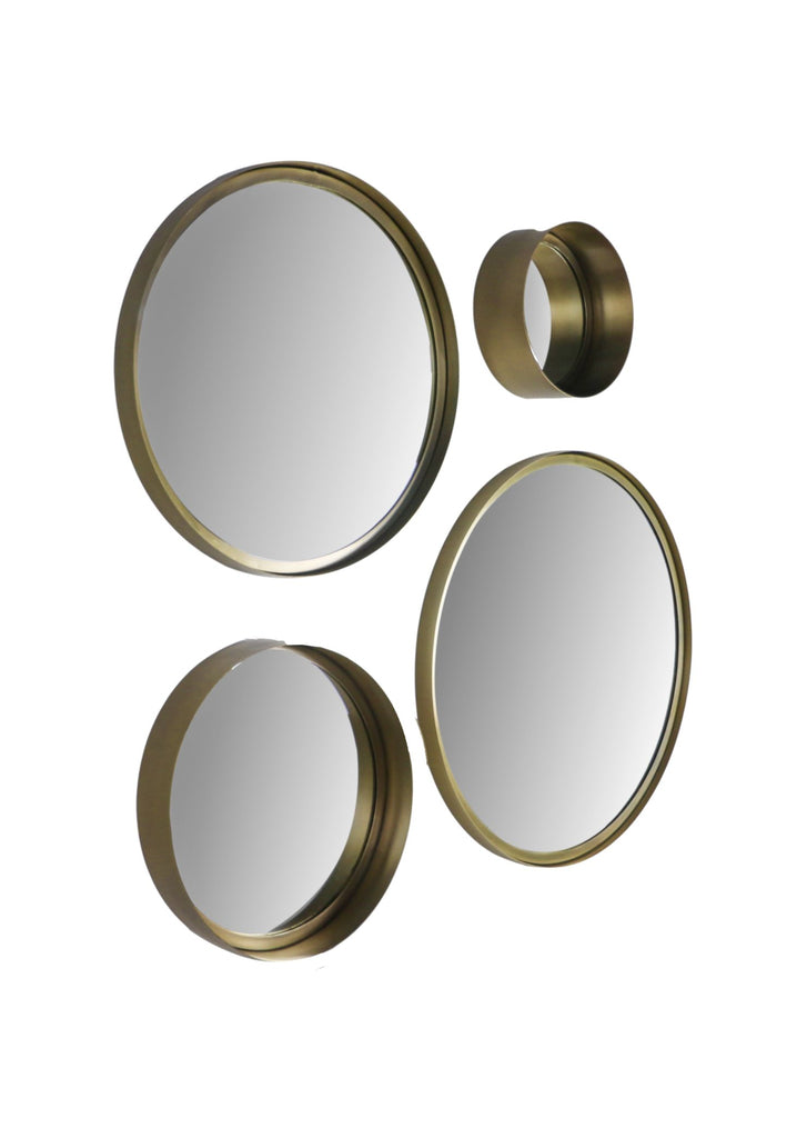 Wandspiegel Fletcher Rond - ø20 - antik gold - Metall/Glas