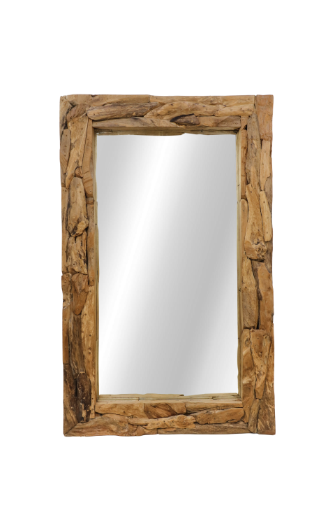 Wandspiegel Root - 200x7-9x100 - Natur - Teakwurzelholz/Glas