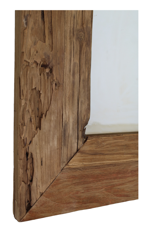 Wandspiegel Rustiek - 120x3x80 - Natur - Treibholz Teak