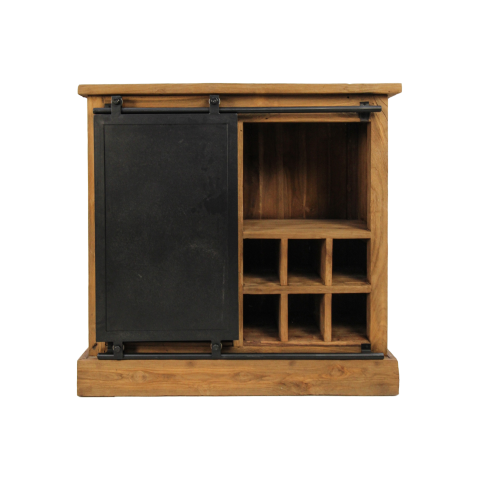 Weinschrank Blackburn - 90x90 cm - recyceltes Teakholz